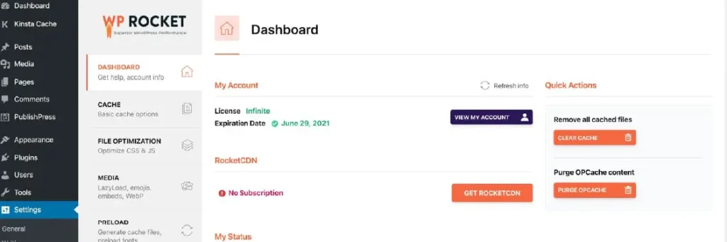WP Rocket - wordpress seo plugin