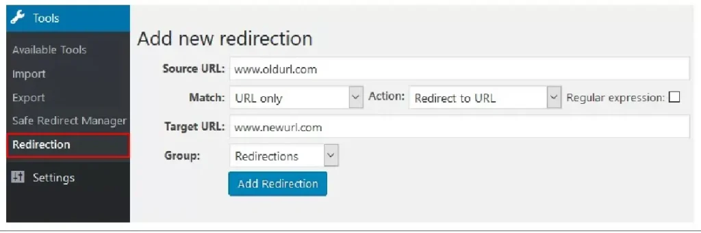 Redirection - wordpress seo plugin