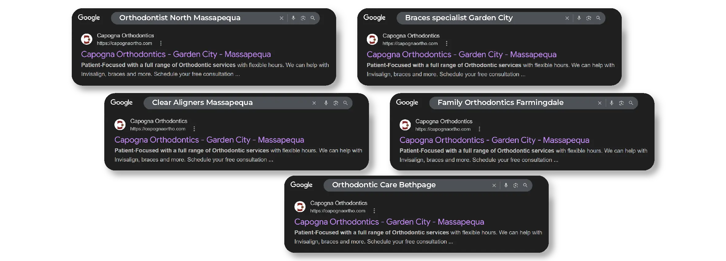 Capogna Orthodontics keyword ranking