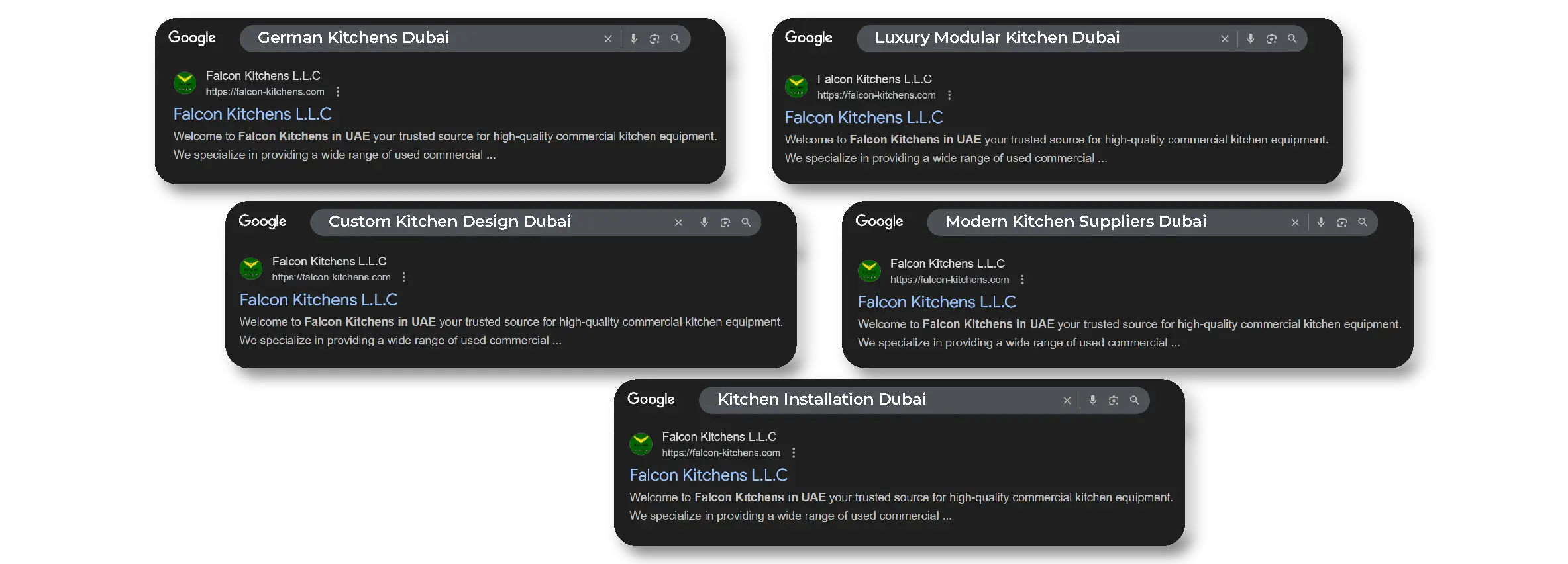 Falcon Kitchen keyword ranking