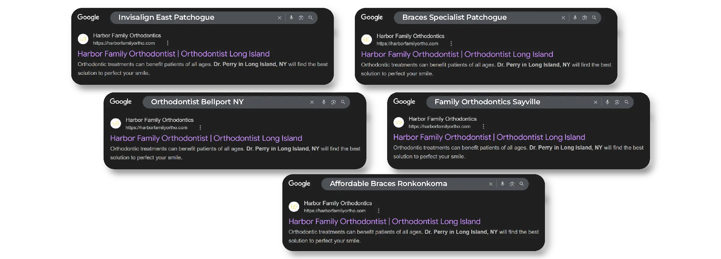 Harbor Family Orthodontics keyword ranking