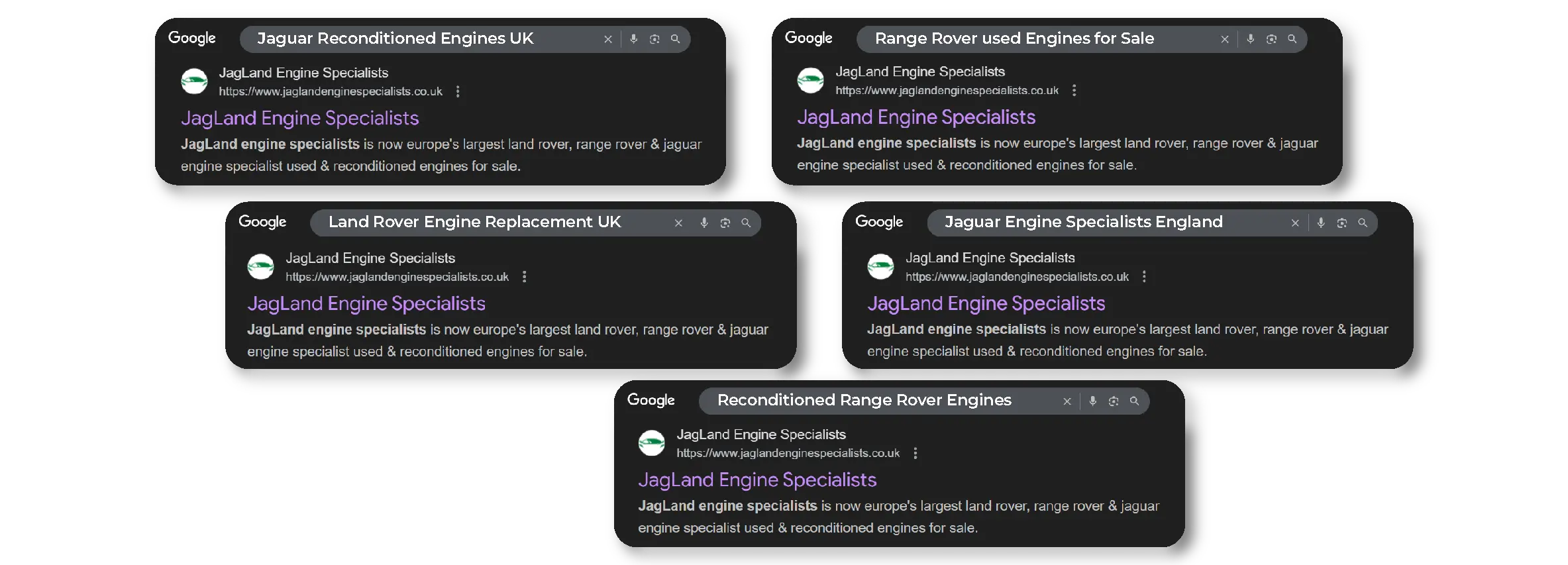 Jagland Engine Specialists keyword ranking